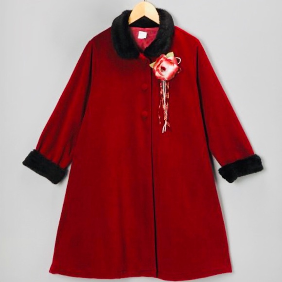 LA Sun Other - Must Go ❤️Girls Dress Coat w/faux fur trim NWOT